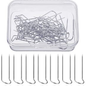 50 Pcs Sewing U-pins, 0.9" Fork Pins Needlecrafts Pins Double Blocking Pins Stainless Steel Sewing Pins Multipurpose Straight Pins for DIY Sewing Jewelry Craft Making(50pcs)