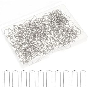 200pcs U Pins Fork Pins for Sewing,Silver Double Blocking Pins,Multi-Purpose Straight Needles with Clear Storage Box for Sewing,Jewelry Display,Home Decoration,DIY