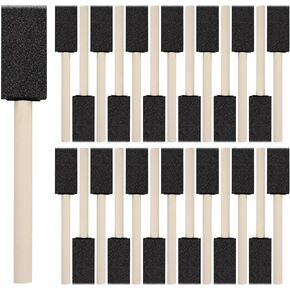 40 Pcs 1'' Foam Paint Brushes, Sponge Paint Brush, Wooden Handles Foam Brush, Sponge Brushes for Painting, Craft, Staining, Varnish, Touch Up