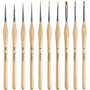 Miniature Paint Brushes, Set of 10 Pcs Paint Brushes for Acrylic Painting, Watercolor, Oil, Citadel, Figurine, Craft, Models, Nail Art, Face Painting and Paint by Numbers Kit for Adults