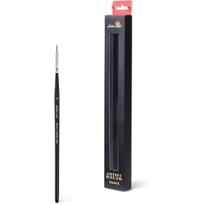 Kolinsky Sable Miniature Paint Brushes - Professional Artist Brush Size 00, Small Fine Detail Paint Brush Set for Mini Paints, Paint by Number, Figurine