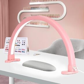 Super Bright Half Moon Light for Nail Desk, Upgrade Nail Lamp for Desk with Stepless Dimming, Half Moon Desk Lamp 3 Color Temperature