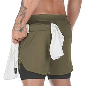 Men's 2 in 1 Workout Tennis Shorts with Liner 7 Inch Gym Shorts for Men Basketball Shorts Athletic Running Shorts