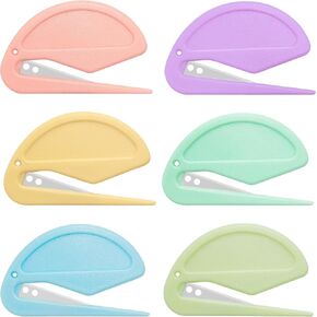 6 Pack Macarons Envelope Opener - Letter Opener Envelope Slitter with Safety Concealed Sharp Blade for Women,Men,Office Worker,Graduate Students.Mail Opener for Home,Office,Postal