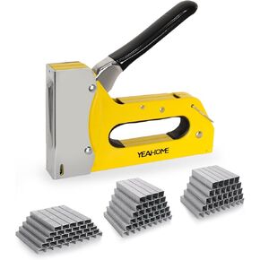 YEAHOME T50 Heavy Duty Staple Gun Kit, Upholstery Staple Gun with 6000 T50 Staples of 1/4, 3/8, 1/2 Inch, Manual Stapler Gun for Wood, Crafts, Wall, DIY & Professional Use