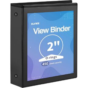 SUNEE 3 Ring Binder 1.5 Inch 1 Pack, Clear View Binder Three Ring PVC-Free (Fit 8.5x11 Inches) for School Binder or Office Binder Supplies, Blue Binder in Kuwait