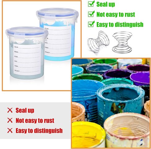 Remerry 8 Sets Paint Container with Stainless Steel Mixing Ball Touch up Storage Cups with Lids Paint Containers Storage Airtight for Repainting(2500 ml) in Kuwait