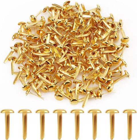 150pcs Paper Fasteners, Mini Brad Round Fastener Paper Clips for Paper Crafts Round Split Pins Scrapbooking Brass Fasteners for Kids Craft Cards Photo Walls (Gold) in Saudi Arabia