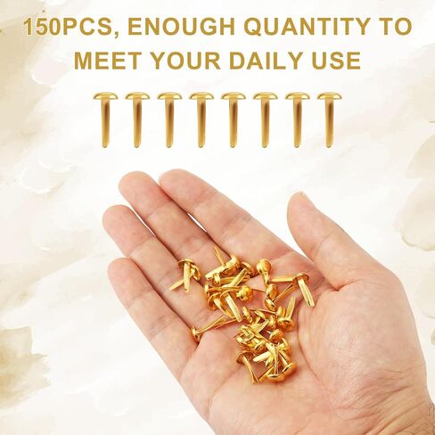 150pcs Paper Fasteners, Mini Brad Round Fastener Paper Clips for Paper Crafts Round Split Pins Scrapbooking Brass Fasteners for Kids Craft Cards Photo Walls (Gold) in Saudi Arabia