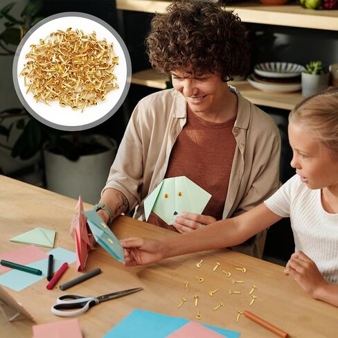 150pcs Paper Fasteners, Mini Brad Round Fastener Paper Clips for Paper Crafts Round Split Pins Scrapbooking Brass Fasteners for Kids Craft Cards Photo Walls (Gold) in Saudi Arabia