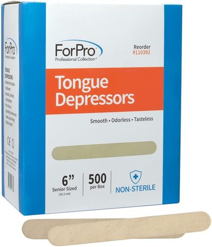 ForPro Professional Collection Senior Tongue Depressors, Large Wax Applicators, Wood Craft Sticks, 6" Senior Sized, Non-Sterile, 500-Count in Kuwait