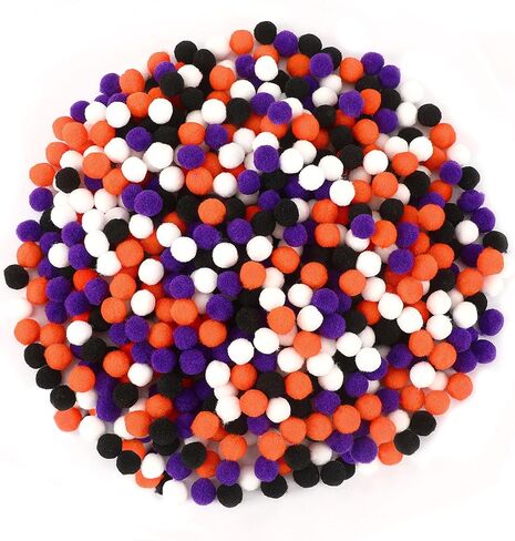 كرات SEPGLITTER Fall Pom Poms، 1000 قطعة من كرات بوم بوم بوم باللون البرتقالي والبني لصناعة الحرف اليدوية لوازم تزيين حفلات عيد الشكر في الخريف (6 ألوان، 1 سم) in Saudi Arabia