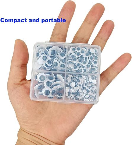 560 Pcs Wiggle Googly Eyes with Self-Adhesive, 6mm 8mm 10 mm 12mm 15mm Mixed Packaging (Black and White) in Kuwait