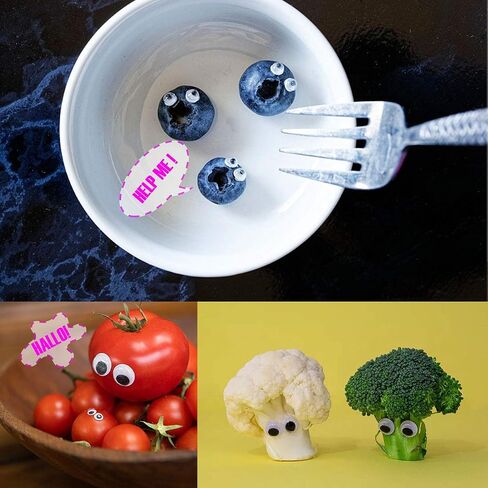 560 Pcs Wiggle Googly Eyes with Self-Adhesive, 6mm 8mm 10 mm 12mm 15mm Mixed Packaging (Black and White) in Kuwait