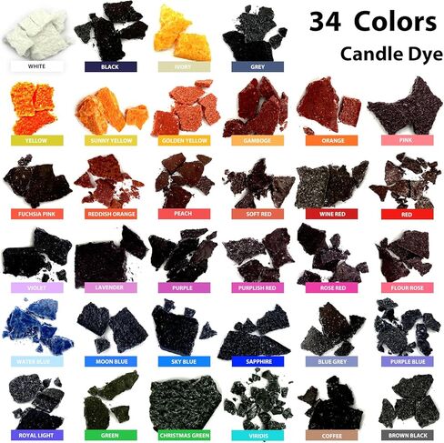 Ziosxin Candle Dye 34 Colors Set, Candle Color Dye for Soy Wax& More Vegetable Wax Dye,Candle Dyes for Candle Making Candle Color Dye High Safety, Easy-Cleaning & Portable in Kuwait