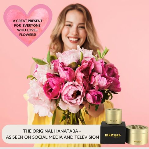 Hanataba Original, Bouquet Holder, 2 pcs Champagne Gold, The Original Spiral Ikeabana Stem Holder, Hanataba Flower Arranger Twist Invented in Sweden, in Saudi Arabia