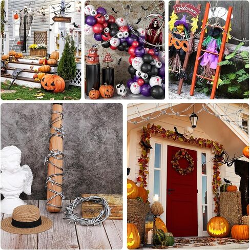 Fake Barbed Wire 2pcs Barbed Wire Roll Razor Barbed Wire Fence Wires Props Halloween Plastic Barb Wire Garland Prank for Crafts Critter in Saudi Arabia