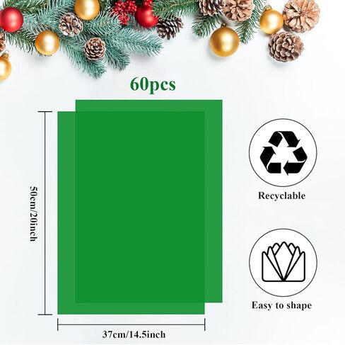 Bouiexye 60 Sheets Baby Blue Tissue Paper Christmas Tissue Paper Bulk Gift Wrapping for DIY Art Craft Floral Birthday Holiday Baby Shower Party （ 20 x 14.5 inches/51x37cm） in Kuwait