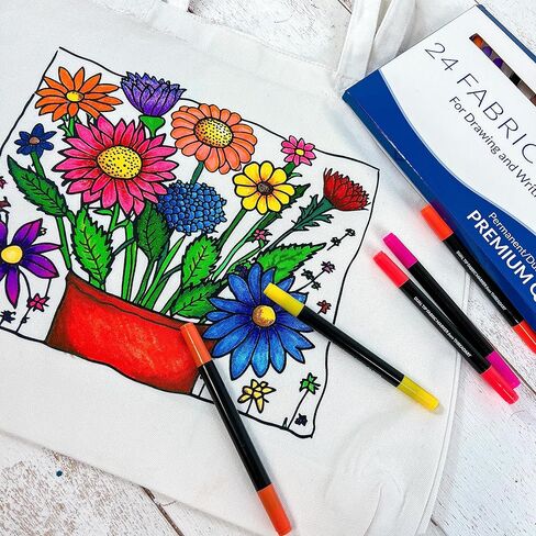 ThreadArt Color Your Own Bag - Flower Design - Bags to Decorate - Make Your Own - Fun Coloring Project in Kuwait