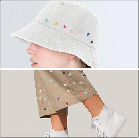 MECCANIXITY 33Pcs Star Iron on Patches Small Star Embroidered Patches Applique Sew on Patches for DIY Crafts Clothing Repairing Bag Hat Decoration,Black in Saudi Arabia