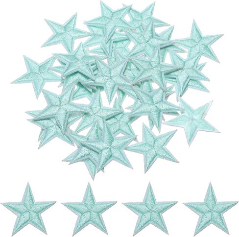 MECCANIXITY 33Pcs Star Iron on Patches Small Star Embroidered Patches Applique Sew on Patches for DIY Crafts Clothing Repairing Bag Hat Decoration,Black in Saudi Arabia