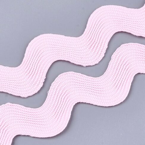 10 Yards 1.57 Inch Pink RIC Rac Ribbon Bulk Wave Trim Rick Rack Bending Fringe Polypropylene Fabric Edge Trimming Ribbon for Sewing Making Craft Gift Wrapping Wedding Christmas Decor Supply in Kuwait