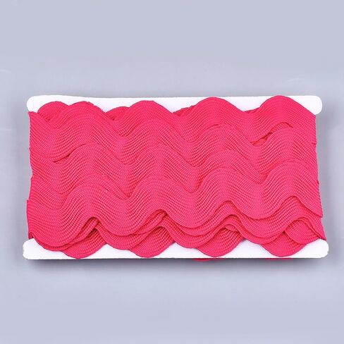 10 Yards 1.57 Inch Pink RIC Rac Ribbon Bulk Wave Trim Rick Rack Bending Fringe Polypropylene Fabric Edge Trimming Ribbon for Sewing Making Craft Gift Wrapping Wedding Christmas Decor Supply in Kuwait