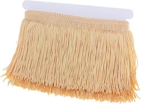 Sewing Fringe Trim Fringes 5 Yards for Clothing Accessories DIY Craft Latin Wedding Dress Lamp Shade Decoration (4 Inch White) in Saudi Arabia
