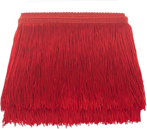 Sewing Fringe Trim Fringes 5 Yards for Clothing Accessories DIY Craft Latin Wedding Dress Lamp Shade Decoration (4 Inch White) in Saudi Arabia
