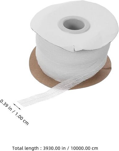 VILLCASE 1 Roll White Fusible Interfacing Fabrics for Clothing, Non-Woven Fabric Strip, Lining Strip Fusible Interfacing Strips - 0.39" X 109 Yards, Fusing Strip Fusible Interfacing Tape for Sewing in Saudi Arabia