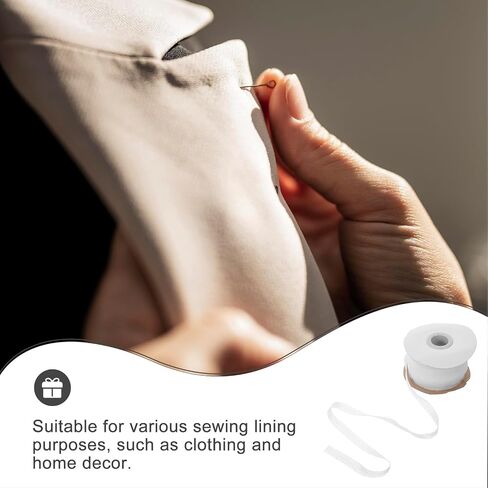 VILLCASE 1 Roll White Fusible Interfacing Fabrics for Clothing, Non-Woven Fabric Strip, Lining Strip Fusible Interfacing Strips - 0.39" X 109 Yards, Fusing Strip Fusible Interfacing Tape for Sewing in Saudi Arabia