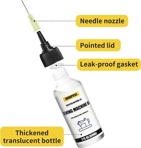 2FL.OZ. Sewing Machine Oil with Needle tip and 4 Type Sewing Machine Cleaning Brushes, Fine Light Machine Oil,Clear Machine Oil for Lubrication of All Sewing Machine Moving Parts in Saudi Arabia