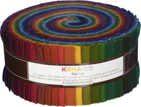 Robert Kaufman Fabrics RU-232-41 Kona Cotton Solids New Dark Roll Up 41 2.5-inch Strips Jelly Roll,Assorted in Saudi Arabia