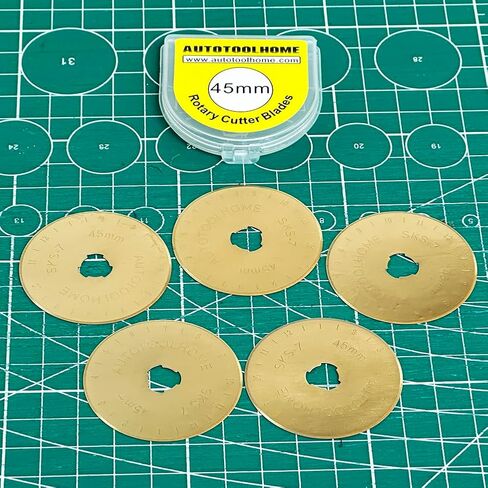 Titanium Coated 45mm Rotary Cutter Blades 50 Pack Replacement Rotary Blades for Fabric Paper Arts Crafts Quilting Scrapbooking Sewing, Sharp and Durable Wholesale in Saudi Arabia