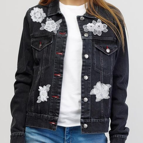 15 Pcs Flower Embroidery Patch, Lace Appliqué DIY Craft Patches for Decoration, Flower Lace Appliques Patches Sew On Patches for Repair of Clothing Backpacks Jeans Hats(White) in Saudi Arabia