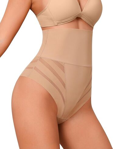 ASIMOON ملابس داخلية للتحكم في البطن ثونج للنساء ملابس داخلية عالية الخصر لا تظهر محدد شكل الجسم التخسيس سراويل حزام عالية القطع in Kuwait
