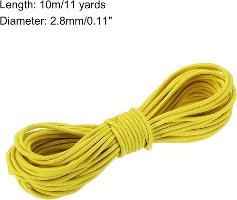 Elastic Cord Stretch String Heavy Rope 2.8mm 11 Yards Long Rubber Rope [for Sewing, Camping, DIY Craft, Bead Necklaces Making, Outdoor] - Gold in Saudi Arabia