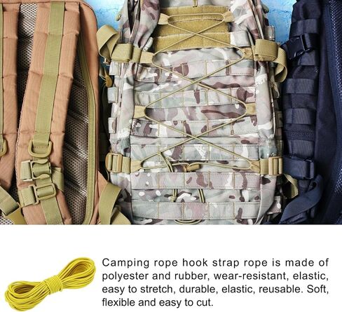 Elastic Cord Stretch String Heavy Rope 2.8mm 11 Yards Long Rubber Rope [for Sewing, Camping, DIY Craft, Bead Necklaces Making, Outdoor] - Gold in Saudi Arabia
