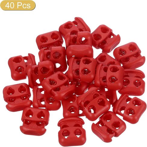 uxcell Plastic Cord Lock Ends Toggle, Double Hole Spring Toggle Stopper Slider Toggles Clip for Drawstrings in Saudi Arabia