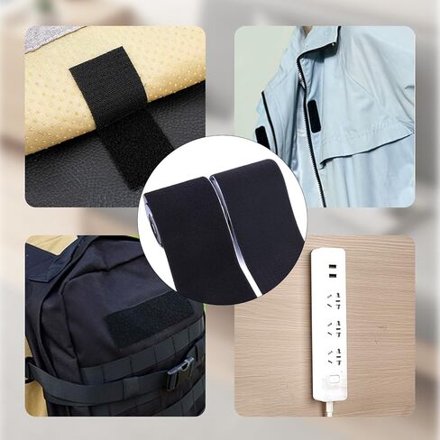 4.4''×19.7 Feet Black Heavy Duty Hook and Loop Tape Adhesive,Multi-Purpose Self Adhesive Strips,Prevent Sofa Cushions,Carpets,Mattresses Sliding,No Punching Wall Mounting,After use Anti Non Slip in Kuwait