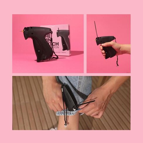Stitchy Pro - مسدس الغرز الصغير للملابس - إبر متدرجة صغيرة + 1250 أداة تثبيت دقيقة باللونين الأبيض والأسود - مسدس وضع العلامات الدقيقة - أداة خياطة سريعة - مسدس غرز مفرد للملابس وأداة حاشية in Saudi Arabia