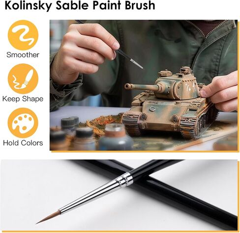 Kolinsky Sable Miniature Paint Brushes - Professional Artist Brush Size 00, Small Fine Detail Paint Brush Set for Mini Paints, Paint by Number, Figurine in Saudi Arabia