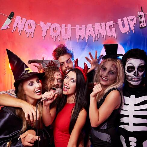 لا يمكنك تعليق لافتة زينة حفلات الهالوين للصبي والفتاة، هل تحب الأفلام المخيفة، لديك لوازم حفلات عيد ميلاد قاتلة وأفلام رعب in Kuwait