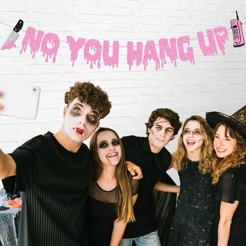 لا يمكنك تعليق لافتة زينة حفلات الهالوين للصبي والفتاة، هل تحب الأفلام المخيفة، لديك لوازم حفلات عيد ميلاد قاتلة وأفلام رعب in Kuwait