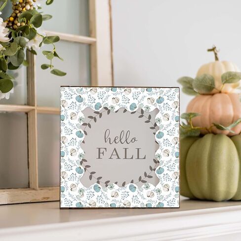 65.6Ft Fall Bulletin Board Borders Pumpkin Maple Leaves Bulletin Border Trim Watercolor Blue Scalloped Thanksgiving Border Decorations for Home School Classroom Office Chalkboard Wall Decor in Saudi Arabia
