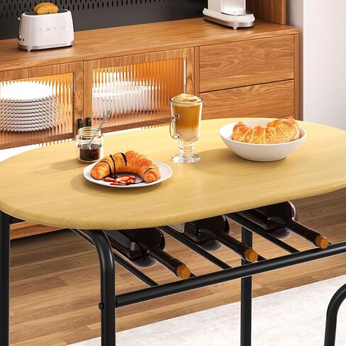 طقم طاولة طعام من فيسيلو لـ 4 5 قطع من حجرة طعام صغيرة مع كراسي للمطبخ وزاوية الإفطار ومساحة صغيرة، 43.3 بوصة، أسود in Kuwait