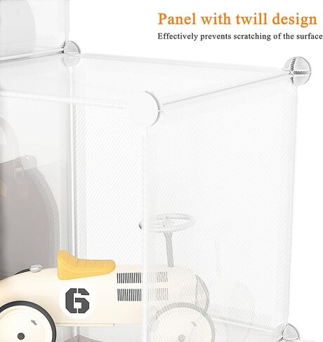 AWTATOS Cube Storage Organizer, 6 Cube Shelves Bookshelf, Closet Organizers and Storage, DIY Stackable Plastic Clothes Organizer Shelving for Bedroom, Home Office, Transparent Twill in Kuwait