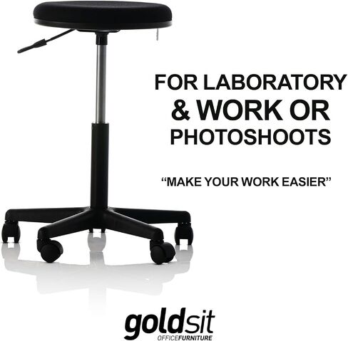 Goldsit Medical، منتجع صحي، مختبر، مكتب، مقعد منزلي مع عجلات PU صامتة | تصميم مريح مع دوران 360 درجة | ارتفاع قابل للتعديل | مقعد مملوء بالإسفنج عالي الكثافة | الجودة الأوروبية in Saudi Arabia