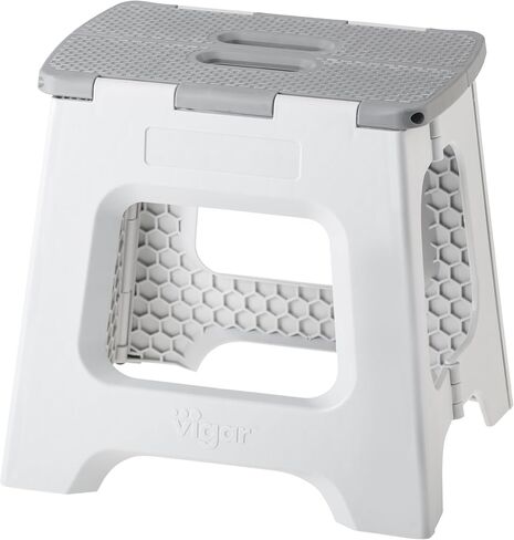 Vigar Compact Step Stool Foldable, 12-1/2-inch Step Stools for Adults up to 330 Pound, Lightweight Stool, Non-Slip Folding Step Stool, Gray in Saudi Arabia