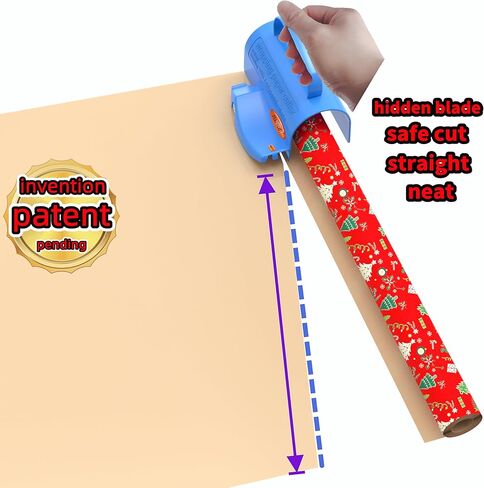 Wrapping Paper Cutter with 3 Replaceable Blade Sets for Birthday Paper Gift Wrapping Paper Roll Cutter with Handle Christmas Wrapping Paper Cutter Tool Tube Holder Slidding Slicing. in Saudi Arabia